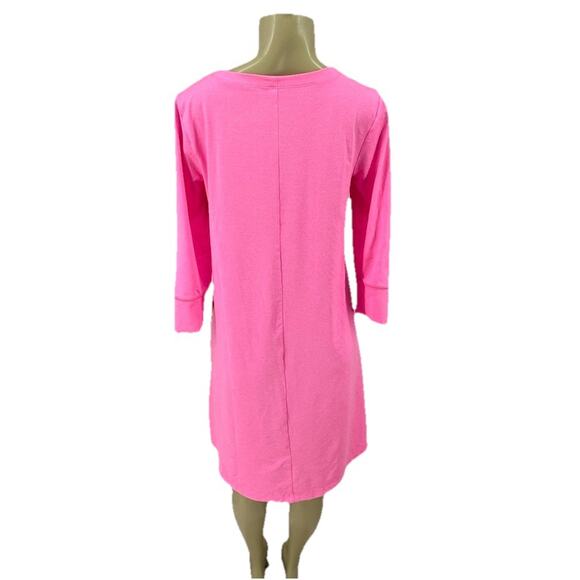 Lilly Pulitzer Medium Women Solia Dress UPF 50+ Pullover Pink Pockets 16-9v - Picture 3 of 9